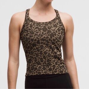 Lululemon Swiftly Cami Tank Top Mesh True Leopard Chino/Brown Sz6-8-10-12-14 NWT